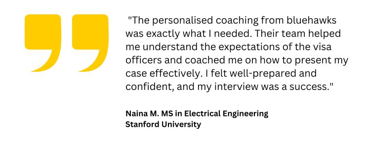 The personalised coaching from bluehawks was exactly what I needed. Their team helped me understand the expectations of the visa officers and coached me on how to present my case effectively. I fe